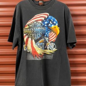 🪦 ISO 🪦 Harley Davidson Eagle /American Flag Vintage Tee